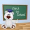 Cartoon Polar Bear wrote in classroom