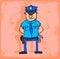 Cartoon police illustration, vector icon