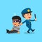 Cartoon policeman and thief