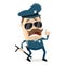 Cartoon policeman with truncheon is giving important information