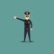 A cartoon policeman who gives a thumbs up