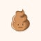 Cartoon poo, template feces icon. Kawaii poop isolated on white background. Shit pattern, evil turd. Vector illustration