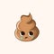 Cartoon poo, template feces icon. Kawaii poop isolated on white background. Shit pattern, evil turd. Vector illustration