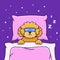 Cartoon poodle dog in sweet dream