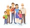 Cartoon portrait of big family