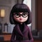 Cartoon Portrait Of Elissabat As Edna Mode In Daz3d Style