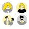 Cartoon portrait people avatars social for web design. Flat vector cartoon illustration.