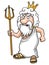 Cartoon Poseidon with Trident