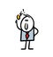 Cartoon positive stickman in a business suit shows the ok sign with his fingers.
