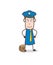 Cartoon Postal-Worker Evil Smile on Face Vector