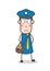 Cartoon Postboy Flushed Face Expression Vector