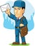 Cartoon of Postman or Mailman