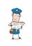 Cartoon Postman Reading Newspaper Vector