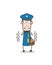 Cartoon Postman Trembling in Fear Vector