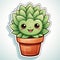 A cartoon potted plant with a happy face.
