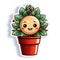 A cartoon potted plant with a smiley face.