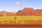 Cartoon prairie desert Grand canyon landscape