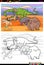 Cartoon prehistoric characters coloring book
