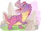 Cartoon prehistoric dinosaur ceratosaurus, funny illustration