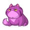 Cartoon pretty purple fat cat. Fat striped cat illustration