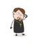 Cartoon Priest Talking on Mobile Vector