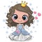 Cartoon Princess with hearts on a white background