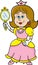 Cartoon princess holding a mirror.