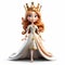 Cartoon Princess With White Crown And Tiara - Zbrush Style