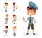 Cartoon profession kids children vector set illustration person childhood painter sportsman chef builder policeman