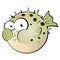 Cartoon pufferfish or blowfish