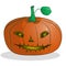 Cartoon pumpkin with a muzzle for Halloween