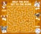 Cartoon puppies and dogs, kids labyrinth maze game