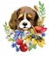 Cartoon puppy. farm animal illustration. cute watercolor dog