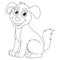Cartoon puppy, vector illustration of cute dog