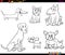 Cartoon purebred dog characters color book