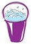 Cartoon purple bucket of soap vector illustration