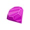 Cartoon purple gem. Isolated crystal for GUI. Mobile game gemstone. Luxury icon