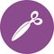 Cartoon purple icon white silhouette closed scissors