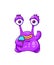 cartoon purple mini snail monster holding ice cream