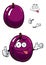 Cartoon purple plum fruit with thumb up