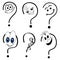 Cartoon Question Marks. Emoji Smiley Faces