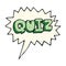 cartoon quiz sign with speech bubble