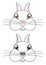 Cartoon rabbit face vector