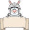 Cartoon Rabbit Knight Banner