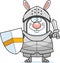 Cartoon Rabbit Knight Sword
