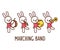 Cartoon rabbit marching band