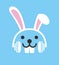 Cartoon Rabbit wearing a headset, enjoy the music