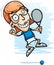 Cartoon Racquetball Player Jumping