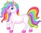 Cartoon rainbow unicorn horse