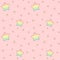 Cartoon rainbow watercolor stars on pink background seamless pattern illustration